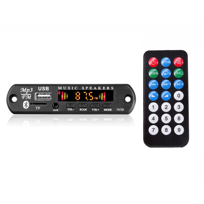 پخش کننده MP3 PLAYER 747D پنلی بلوتوثی 12‌V اکولایزردار مدل V20